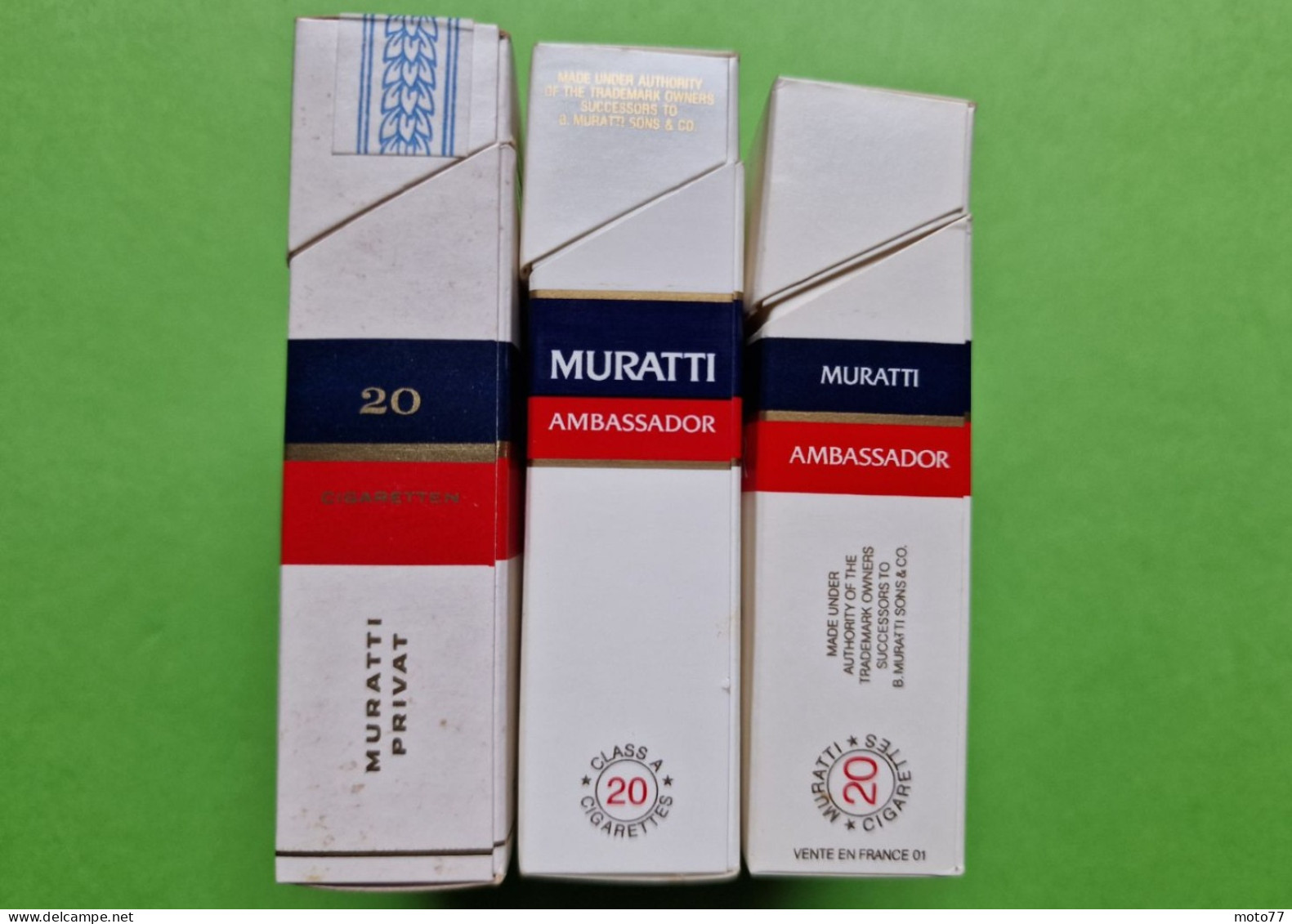 Lot 3 Anciens PAQUETS De CIGARETTES Vide - MURATTI - Un Paquet De L'armée Française - Vers 1980 - Etuis à Cigarettes Vides