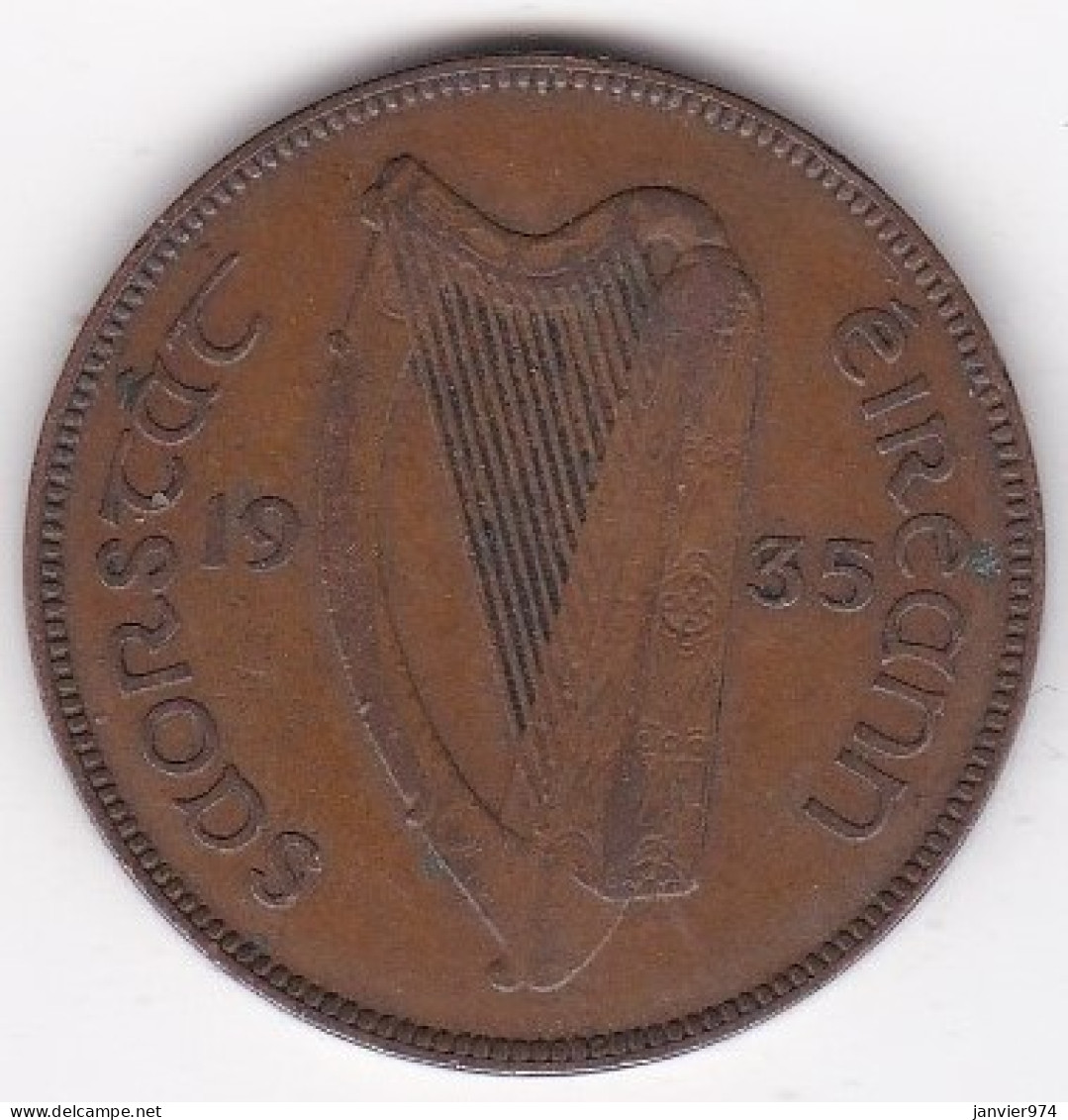Irlande 1 Pingin 1935, En Bronze, KM# 3 - Ireland