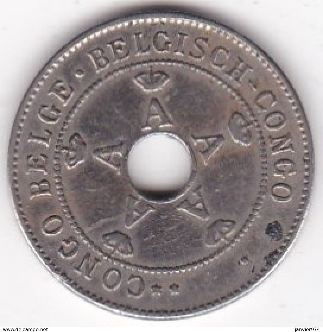 Congo Belge, 10 Centimes 1911, En Cupro Nickel, KM# 18 - 1910-1934: Alberto I