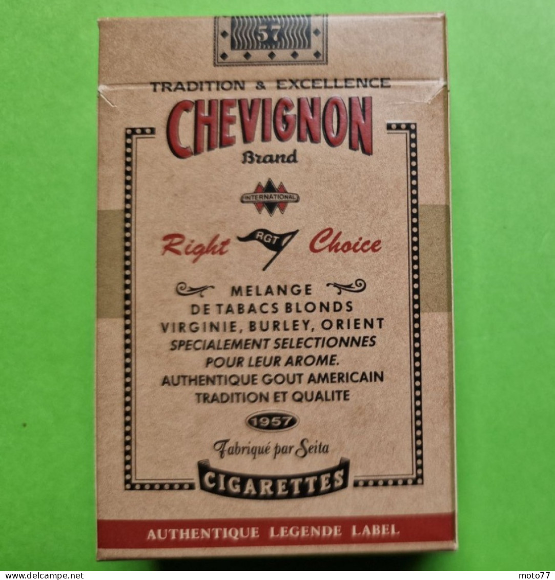 Ancien PAQUET De CIGARETTES Vide - CHEVIGNON - Avion - Vers 1980 - Etuis à Cigarettes Vides