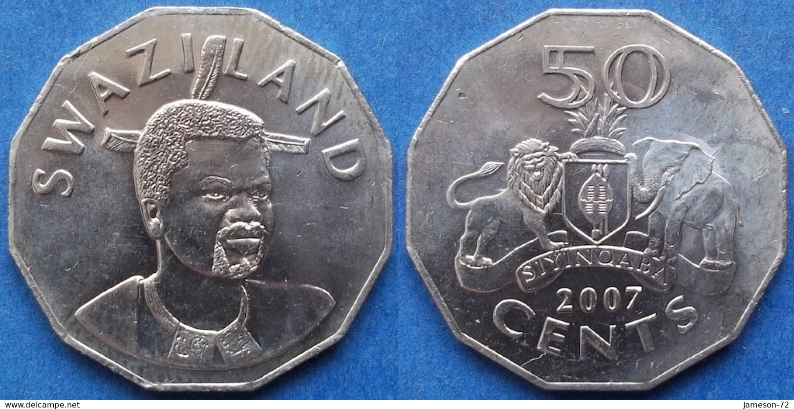 SWAZILAND - 50 Cents 2007 "coat Of Arms" KM# 52 King Msawati III (1986) - Edelweiss Coins - Swasiland