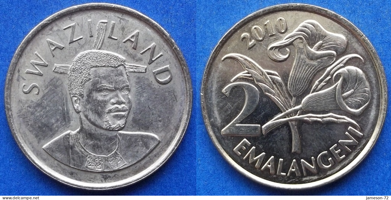 SWAZILAND - 2 Emalangeni 2010 "lilies" KM# 46 King Msawati III (1986) - Edelweiss Coins - Swaziland