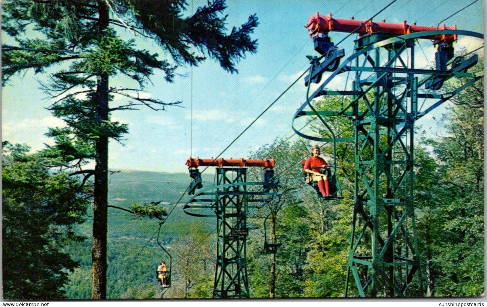 New Hampshire White Mountains Riding The Chairlift At Sunapee State Park - White Mountains