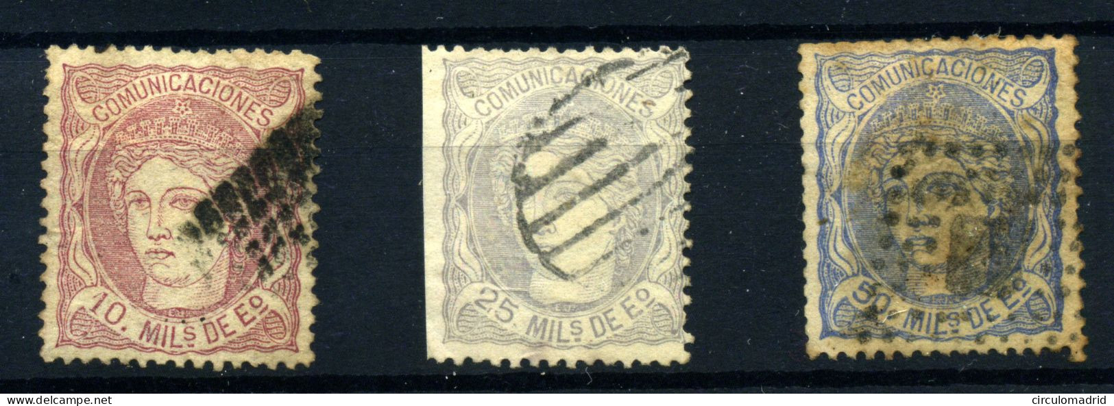 España Nº 105/7. Año 1870 - Gebruikt