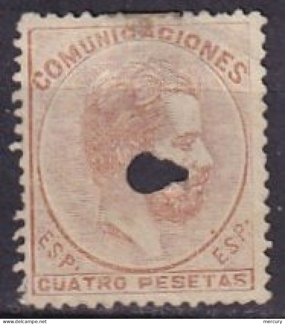 ESPAGNE - 4 P.  Brun-orange Perforé D'un Cercle - Unused Stamps