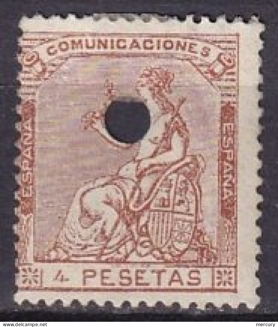 ESPAGNE - 4 P. Brun-jaune Perforé D'un Cercle - Unused Stamps