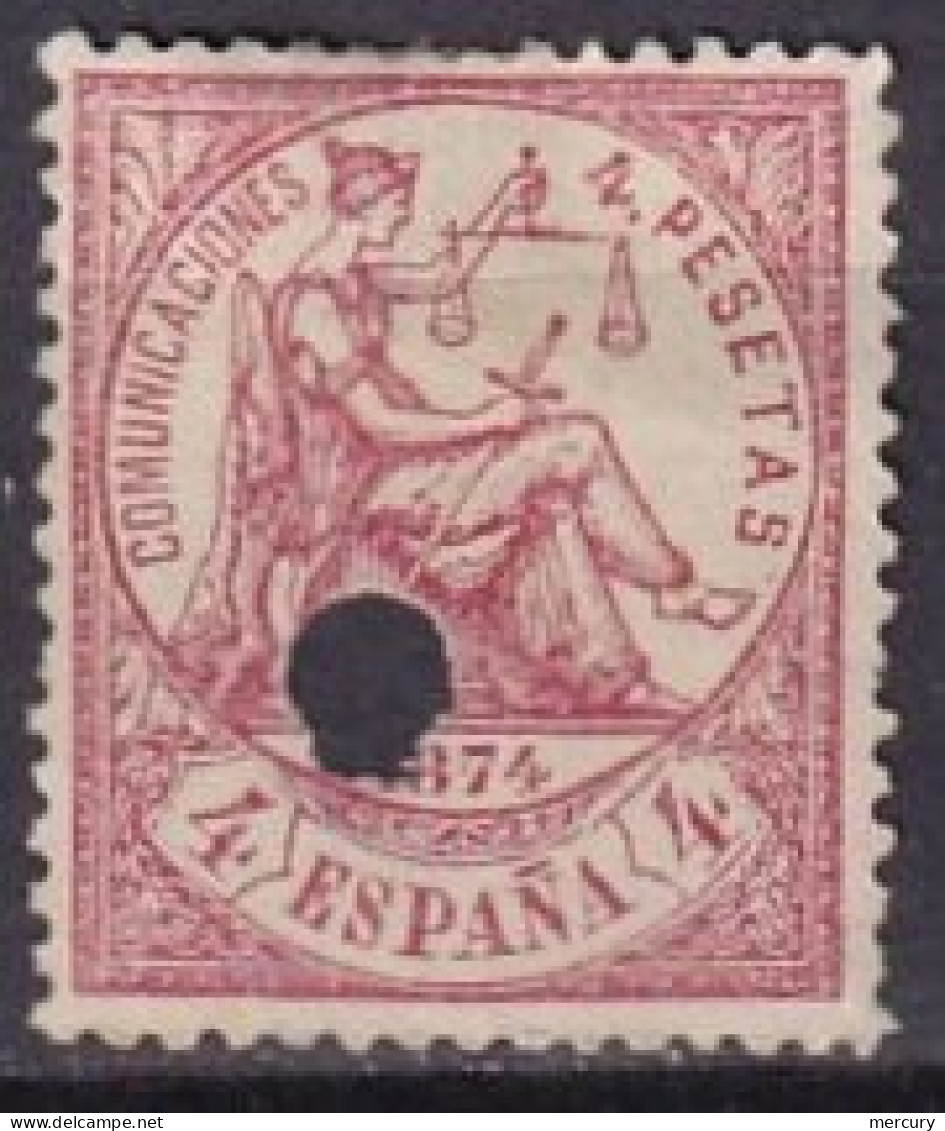 ESPAGNE - 4 P. Carmin Perforé D'un Cercle - Unused Stamps