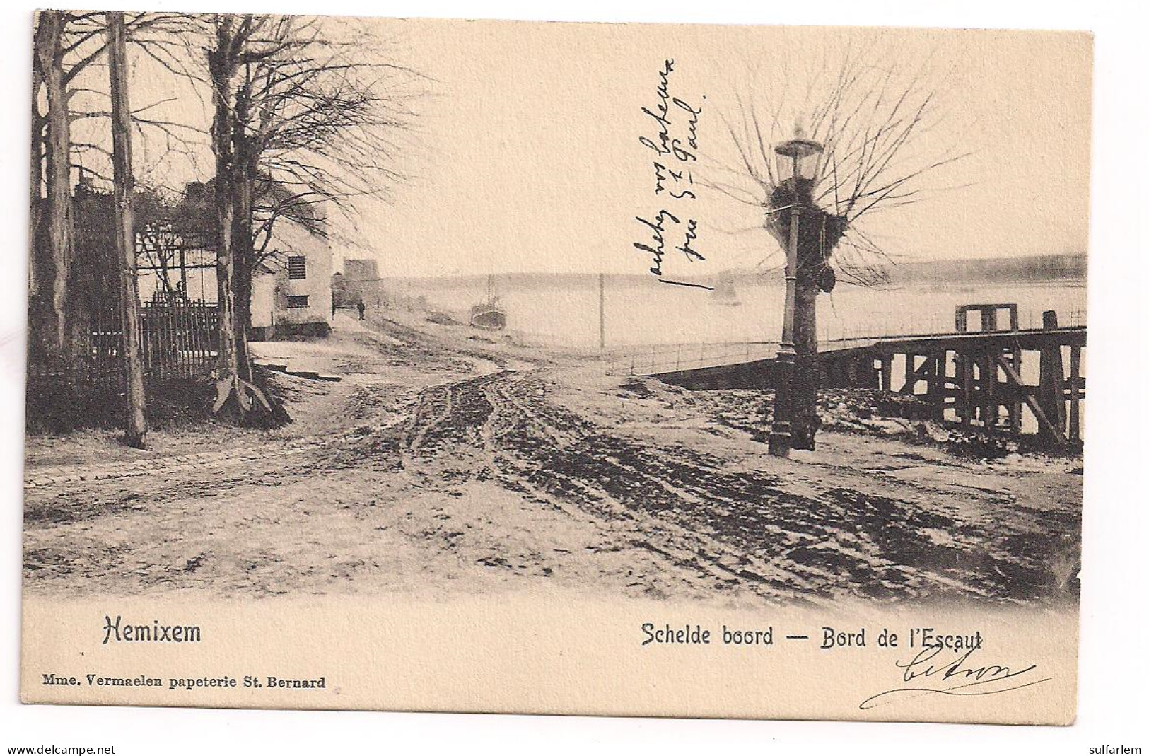 Carte Postale. HEMIXEM. Bord De L'Escaut. Schelde Boord. Oblitération ST BERNARD. 1905 - Hemiksem
