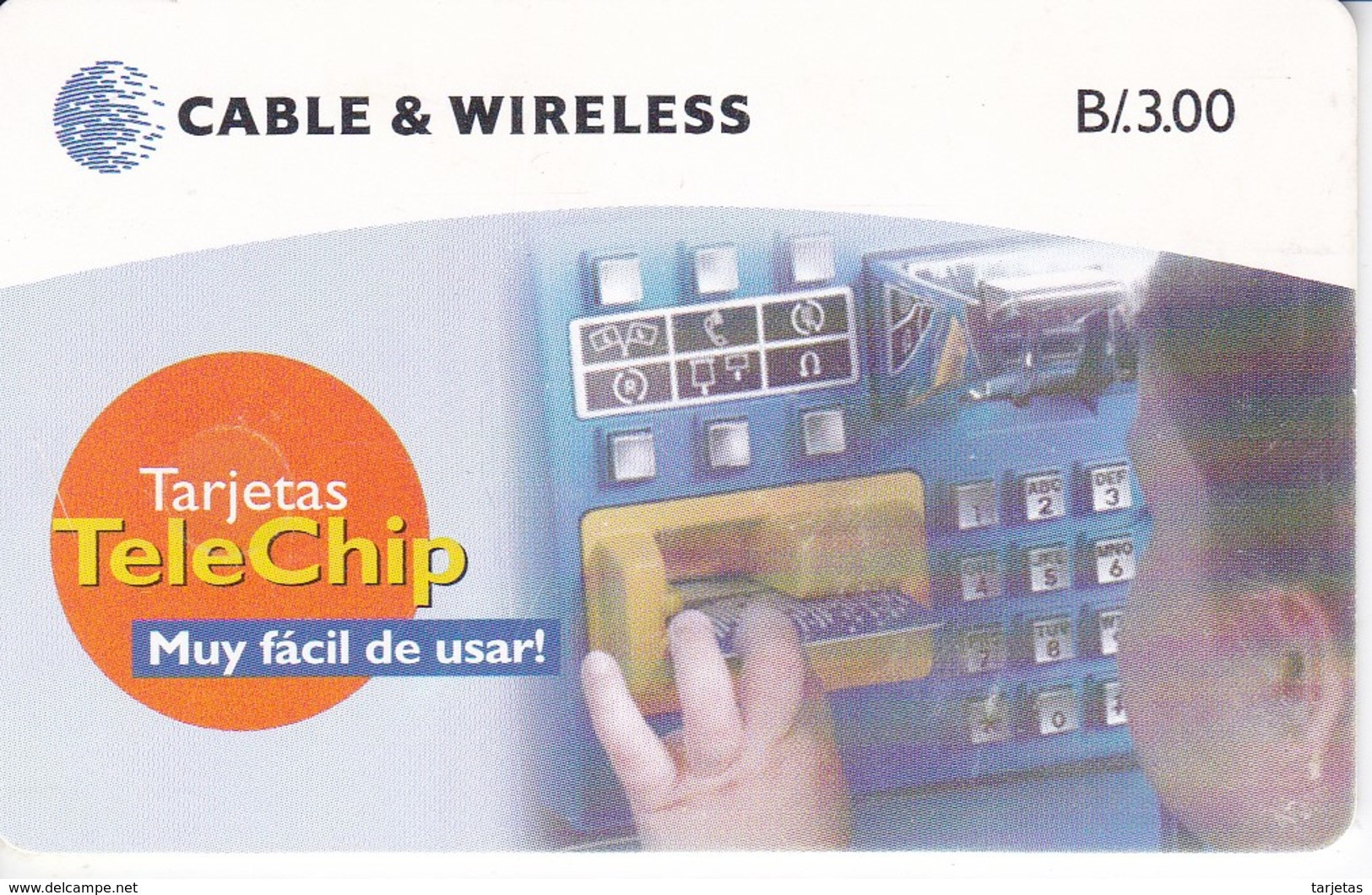 (CHIP ROJO) TARJETA DE PANAMA DE CABLE & WIRELESS DE TARJETAS TELECHIP - Panama