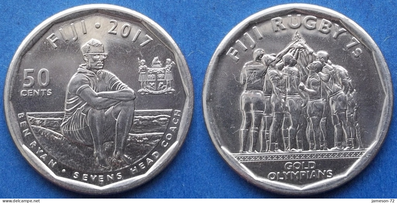 FIJI - 50 Cents 2017 "Fiji Rugby 7s - Gold Olympians" KM# 528 Elizabeth II Decimal Coinage (1971-2022) - Edelweiss Coins - Fidji