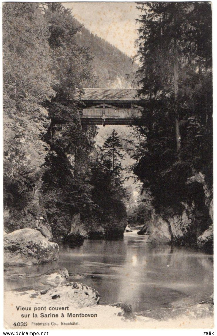 CPA - Montbovon - Vieux Pont Couvert Sur La Sarine - Montbovon