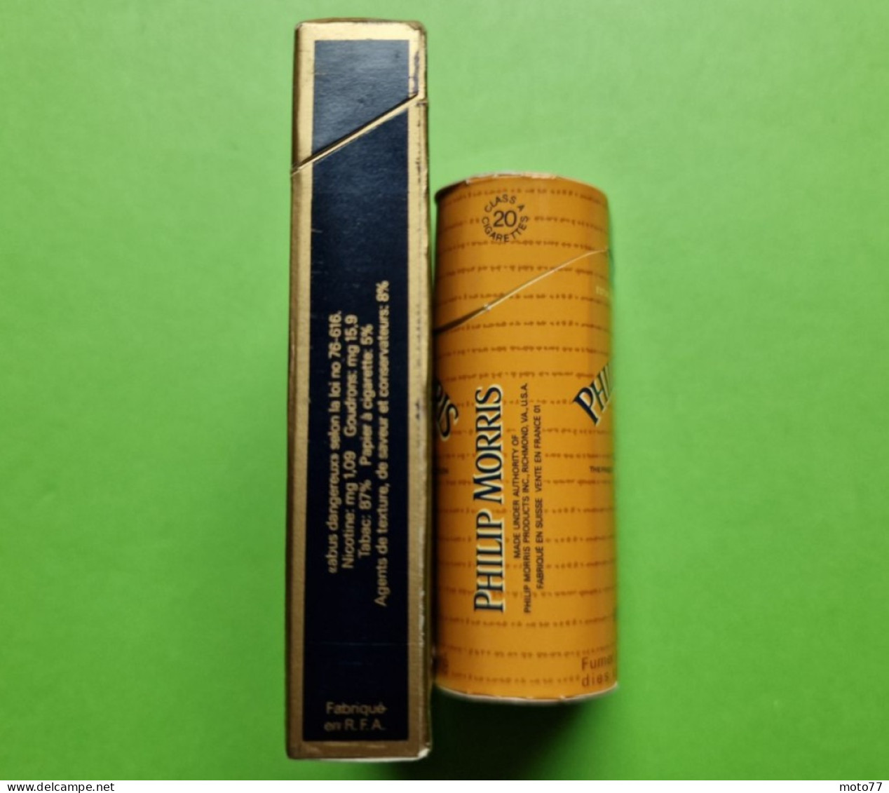 Lot 2 Anciens PAQUETS De CIGARETTES Vide - PHILIP MORRIS - Vers 1980 - Estuches Para Cigarrillos (vacios)