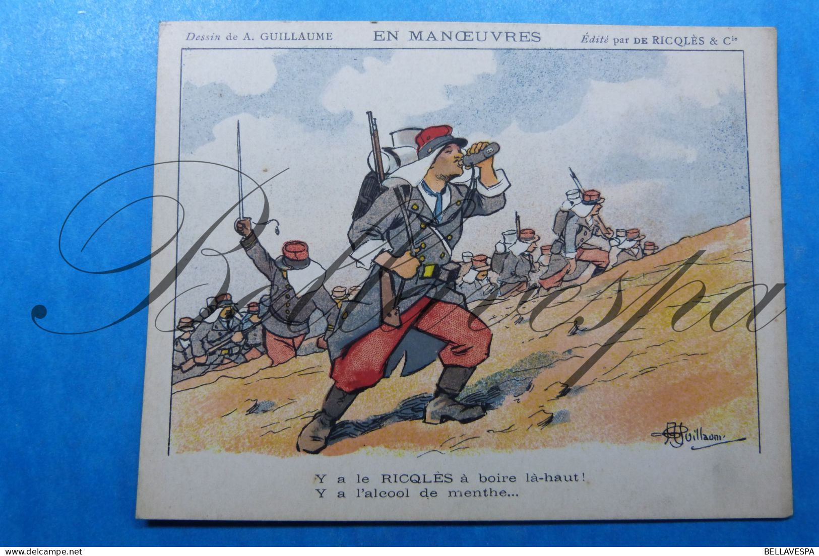 Manoeuvres Militaire Legion  Illustrateur Artist A.Guillaume  Alcool De Menthe De Ricolès - Sport