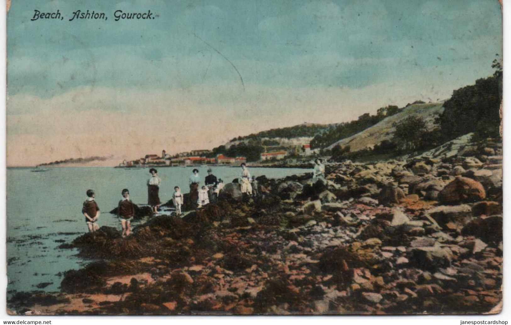 BEACH - ASHTON - GOUROCK - WITH GOOD POSTMARK  - RENFREWSHIRE - SCOTLAND - Renfrewshire