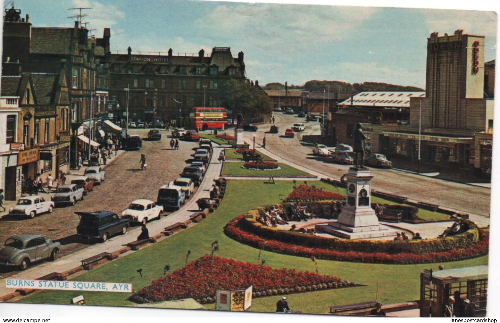 BURNS STATUE SQUARE - AYR - SHOWING ODEON CINEMA - 1966 - WITH RACING AT AYR SLOGAN POSTMARK - NO STAMP - Ayrshire