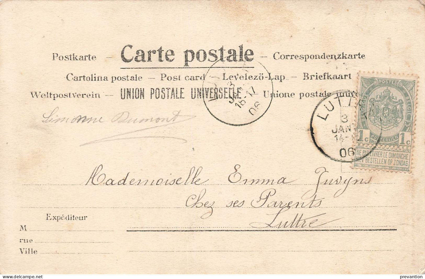 LUTTRE - L'Eglise - Carte Circulé En 1906 - Pont-à-Celles