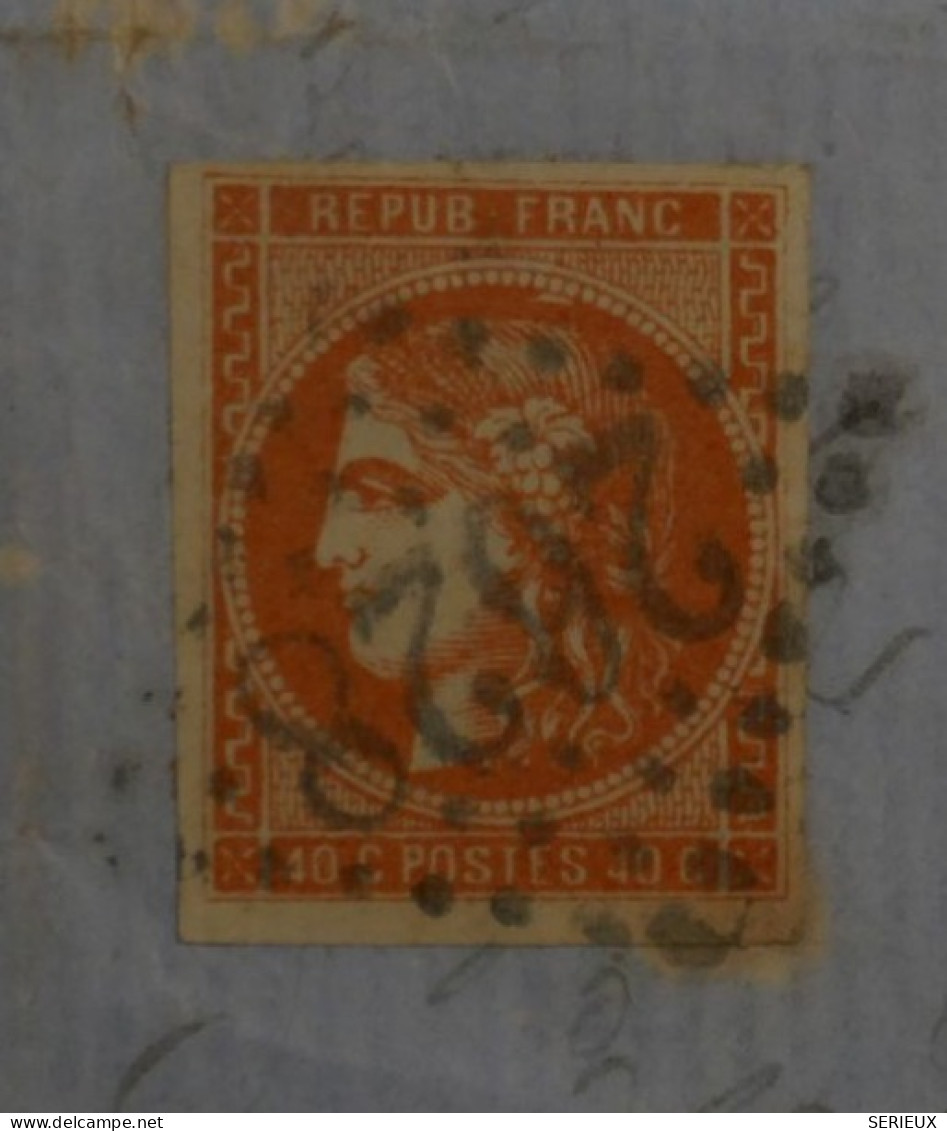 AX 19 FRANCE  LETTRE DEVANT 29 AOUT 1871 NEUFCHATEL A LAFEUILLIE + CERES BORDEAUX  N°48 BELLE MARGE +AFFRANC. PLAISANT+ - 1870 Ausgabe Bordeaux