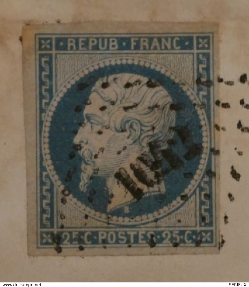 AX 19 FRANCE  LETTRE FRAGMENT  1854 NEUFCHATEL A LAFEUILLIE + NAPOLEON  N°10 +AFFRANC. PLAISANT+ - 1852 Louis-Napoleon