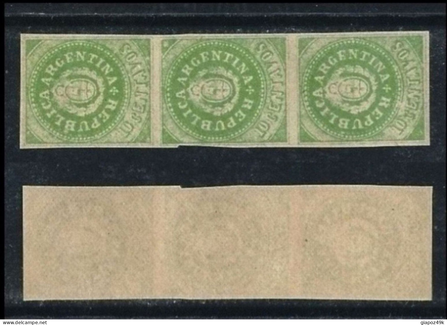 ● ARGENTINA  1862 / 64 ֎ N.  6 C  ֎ TERZINA  ● Nuovi  ** ● Cat.  ? ● Probabile RISTAMPA D'epoca ● Lotto N. 19 B ● - Unused Stamps