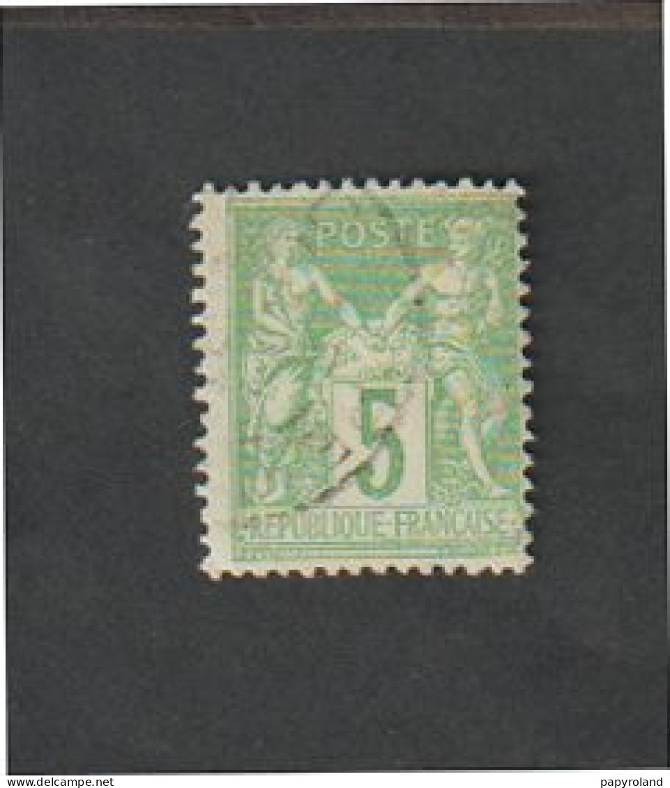 Timbres - N°102 - Type  Sage - 5c Vert Jaune   - 1898  -  Oblitéré - Other & Unclassified