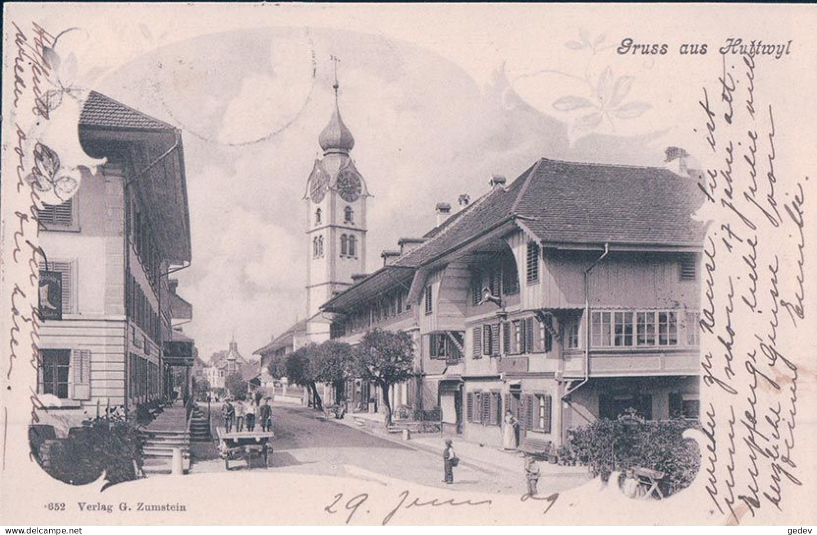 Gruss Aus Huttwil BE, Rue Animée (652) - Huttwil