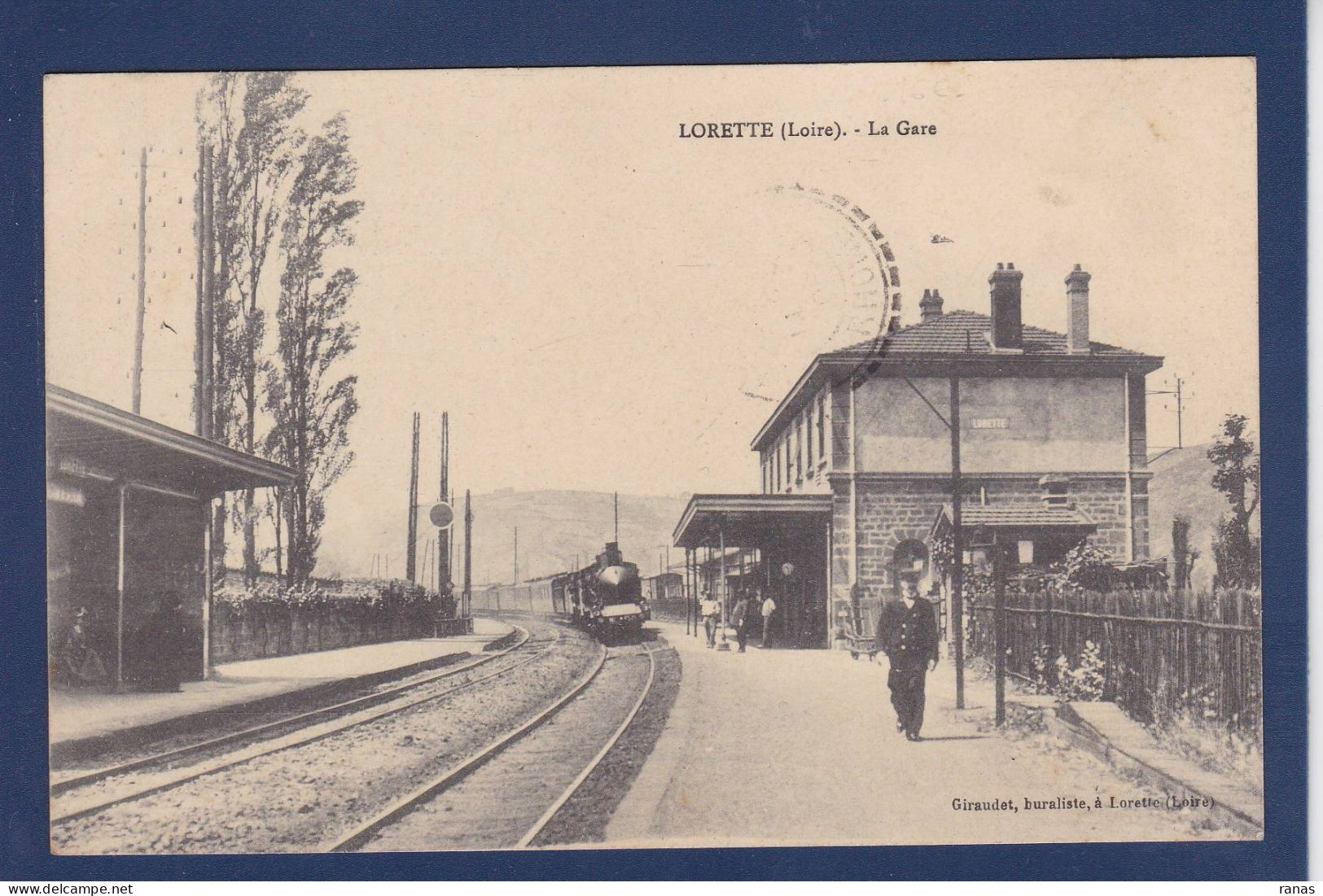 CPA [42] Loire > Lorette Train Gare Station Chemin De Fer Circulé Voir Dos - Sonstige & Ohne Zuordnung