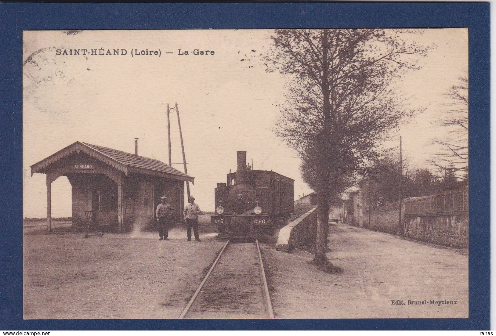 CPA [42] Loire > Saint Héand Train Gare Station Chemin De Fer Circulé Voir Dos - Sonstige & Ohne Zuordnung