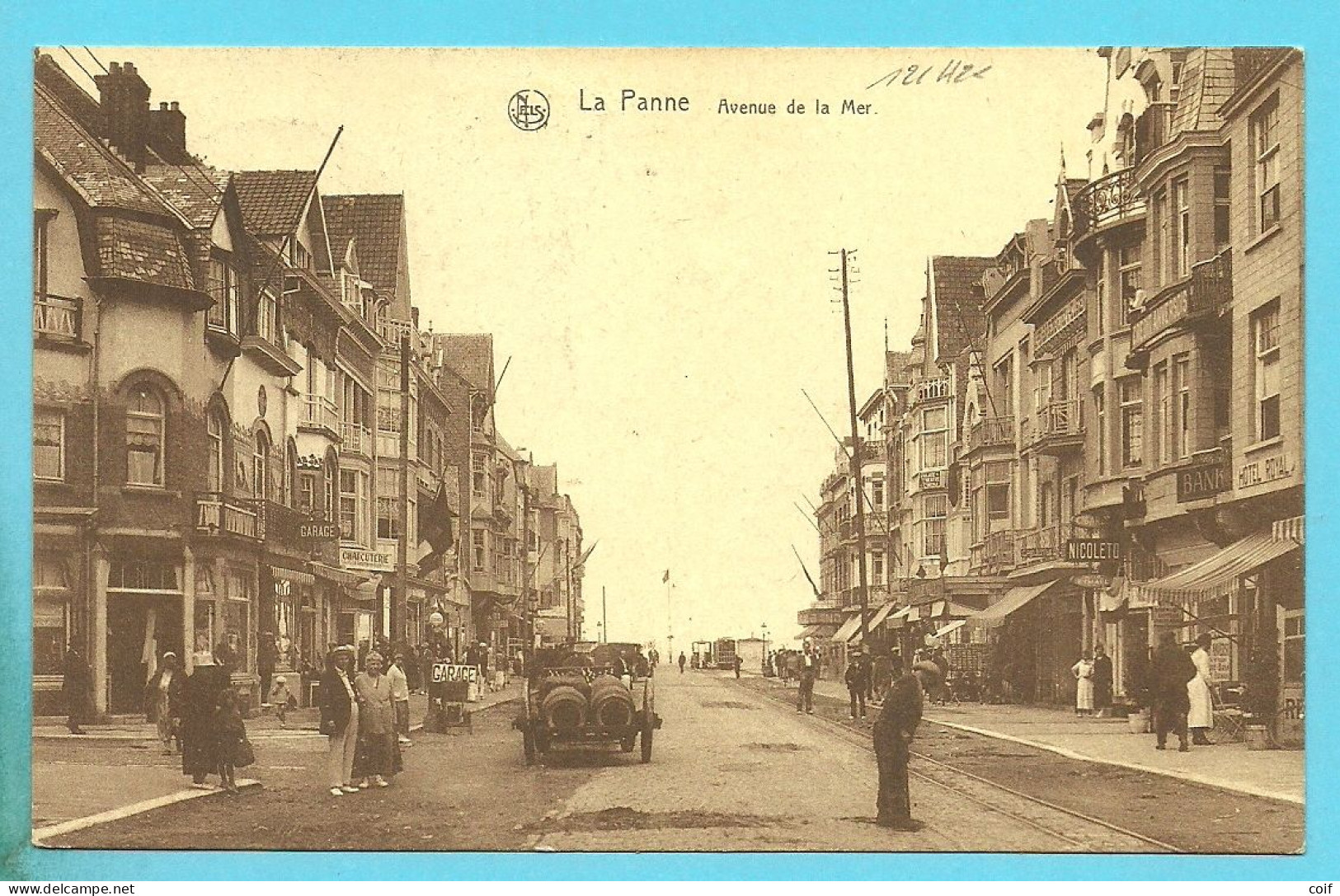 198 Op Kaart " LA PANNE " Met Treinstempel (ambulant) BRUSSEL-ANTWERPEN 1 / BRUXELLES-ANVERS 1 - 1922-1927 Houyoux