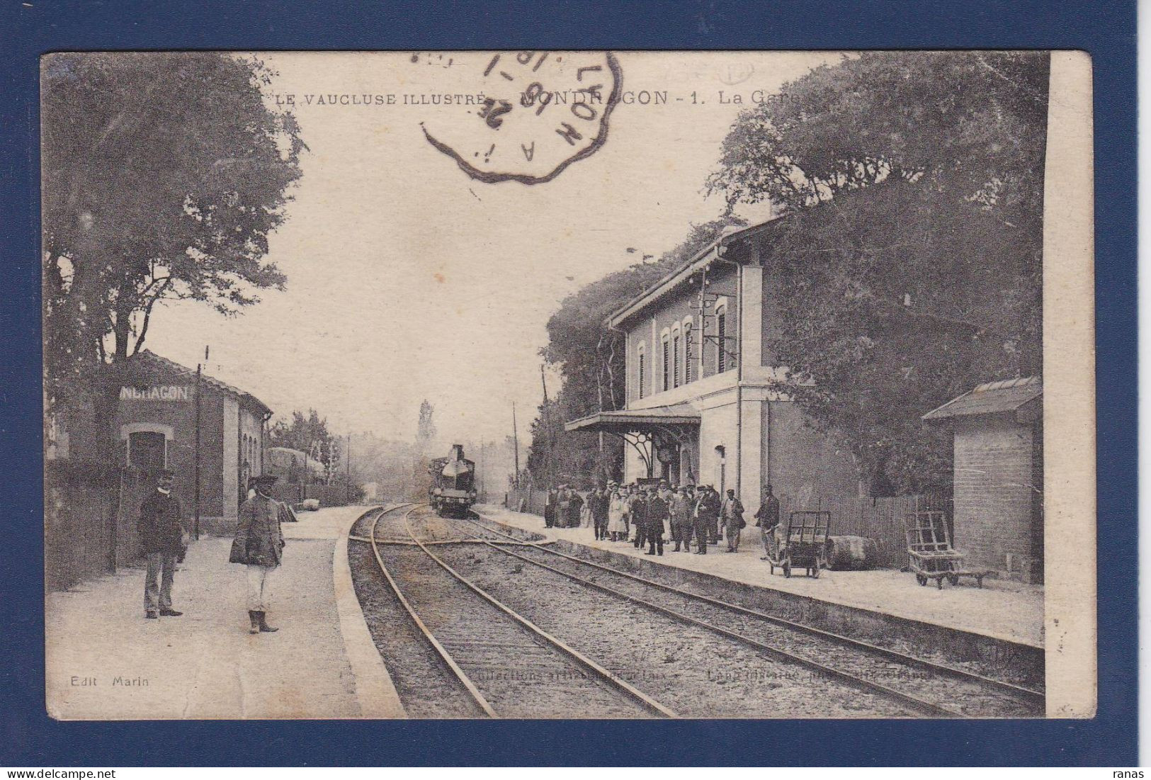 CPA [84] Vaucluse > Mondragon Train Gare Station Chemin De Fer Circulé Voir Dos - Sonstige & Ohne Zuordnung