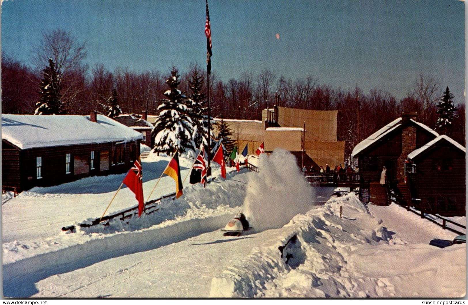 New York Adirondacks Lake Placid Olympic Bobsled Run Braking At The Finish - Adirondack