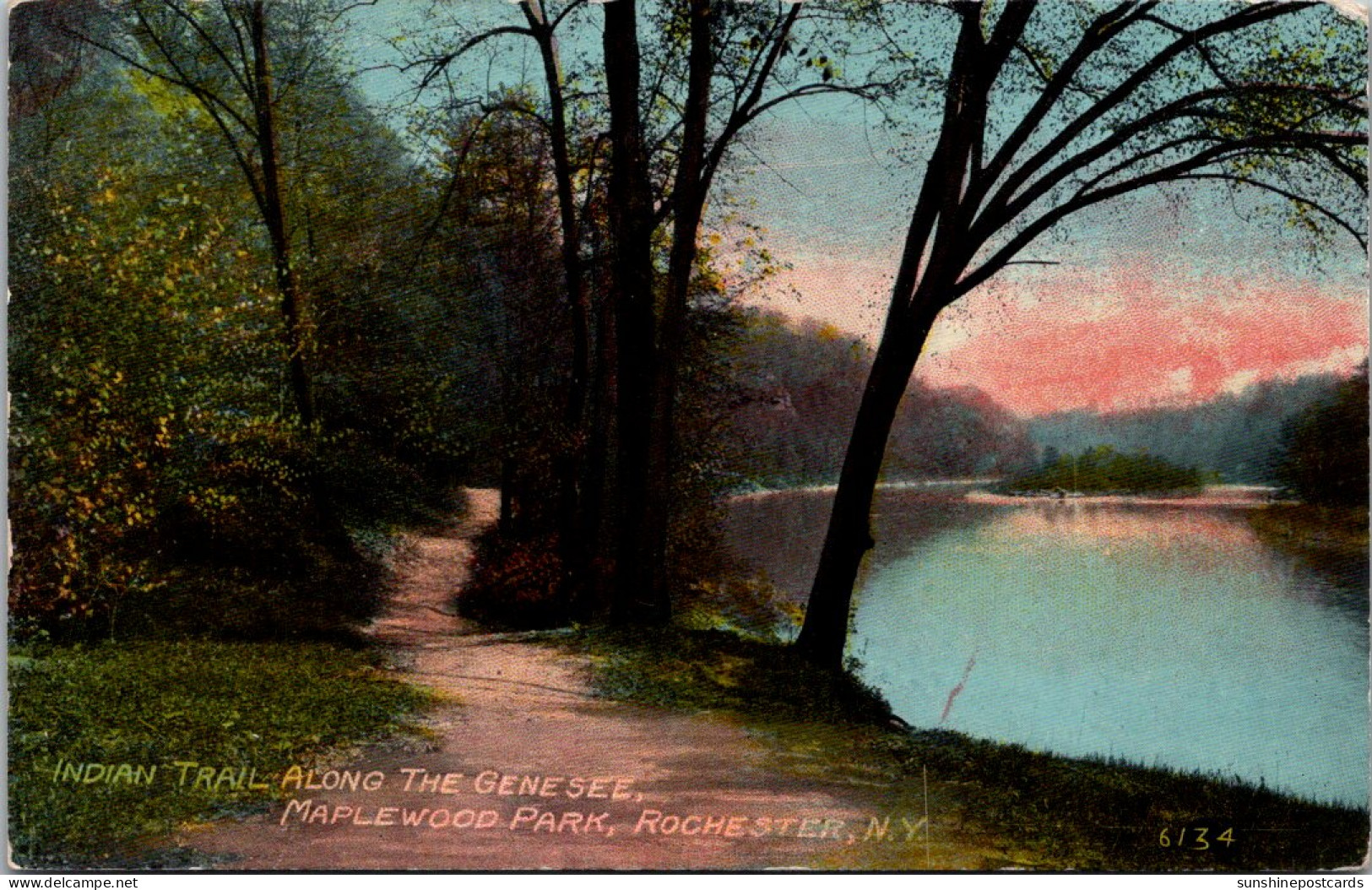 New York Rochester Maplewood Park Indian Trail Along The Genesee River 1916 - Rochester