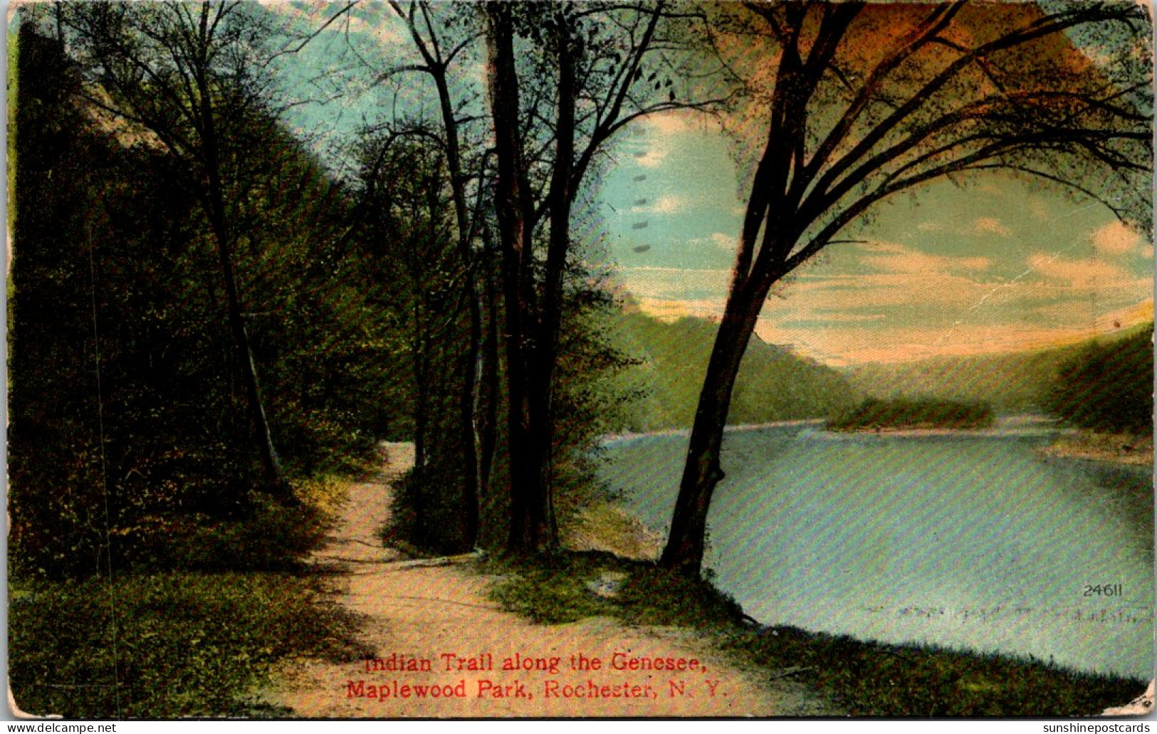 New York Rochester Maplewood Park Indian Trail Along The Genesee River 1912 - Rochester