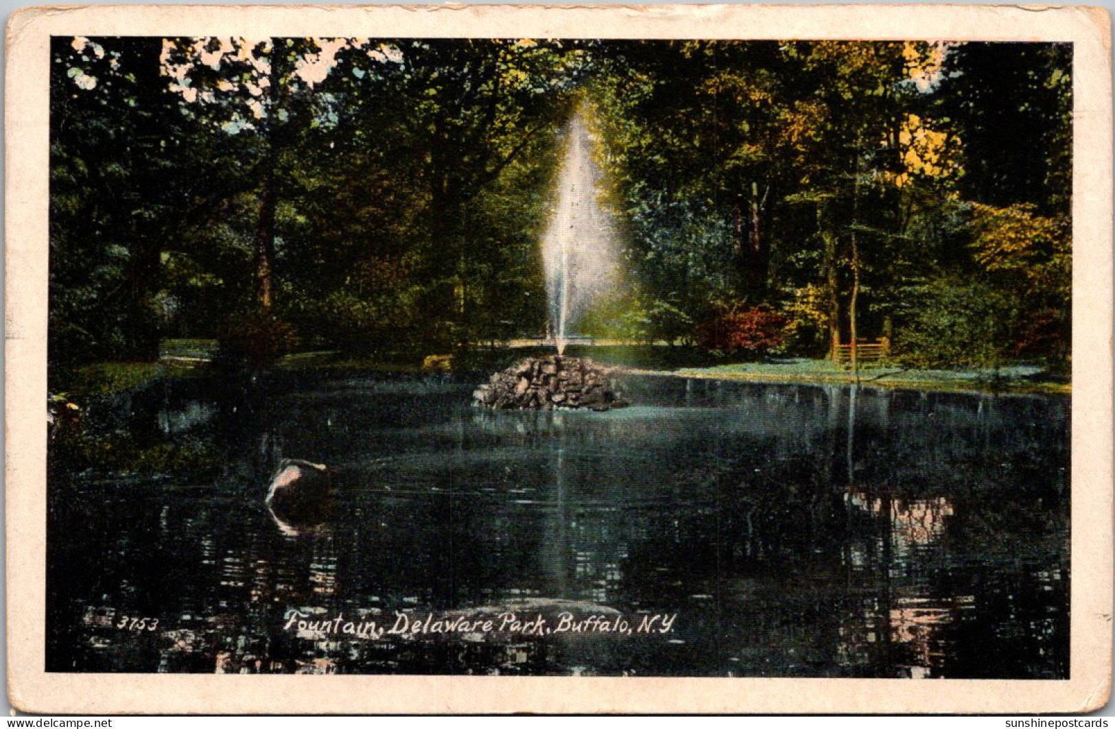 New York Buffalo Fountain In Delaware Park 1912 - Buffalo