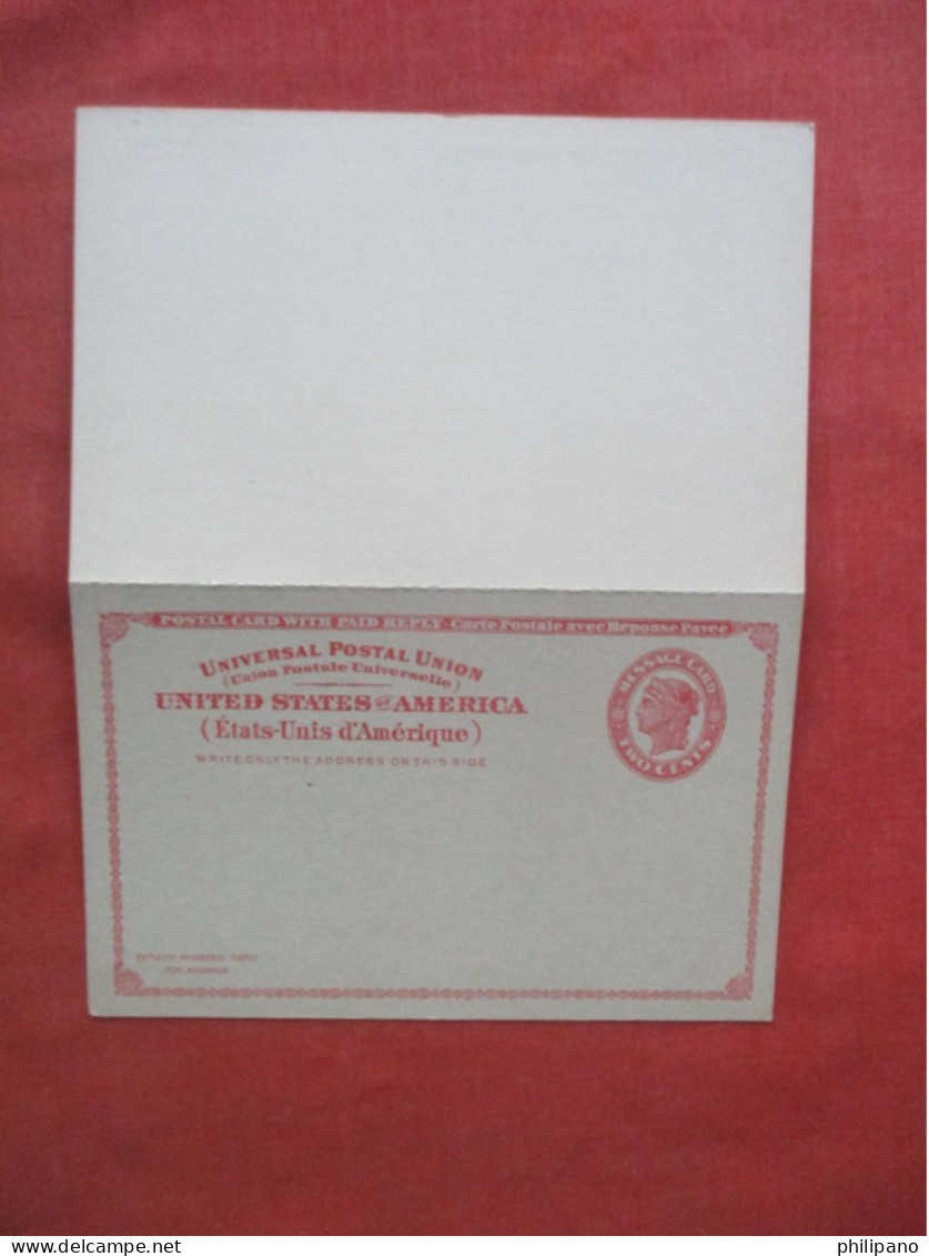 USPS Scott UY11 2c Red On Cream Liberty Head G (Good) Postal Reply Card   Ref 5978 - - Cartes Souvenir
