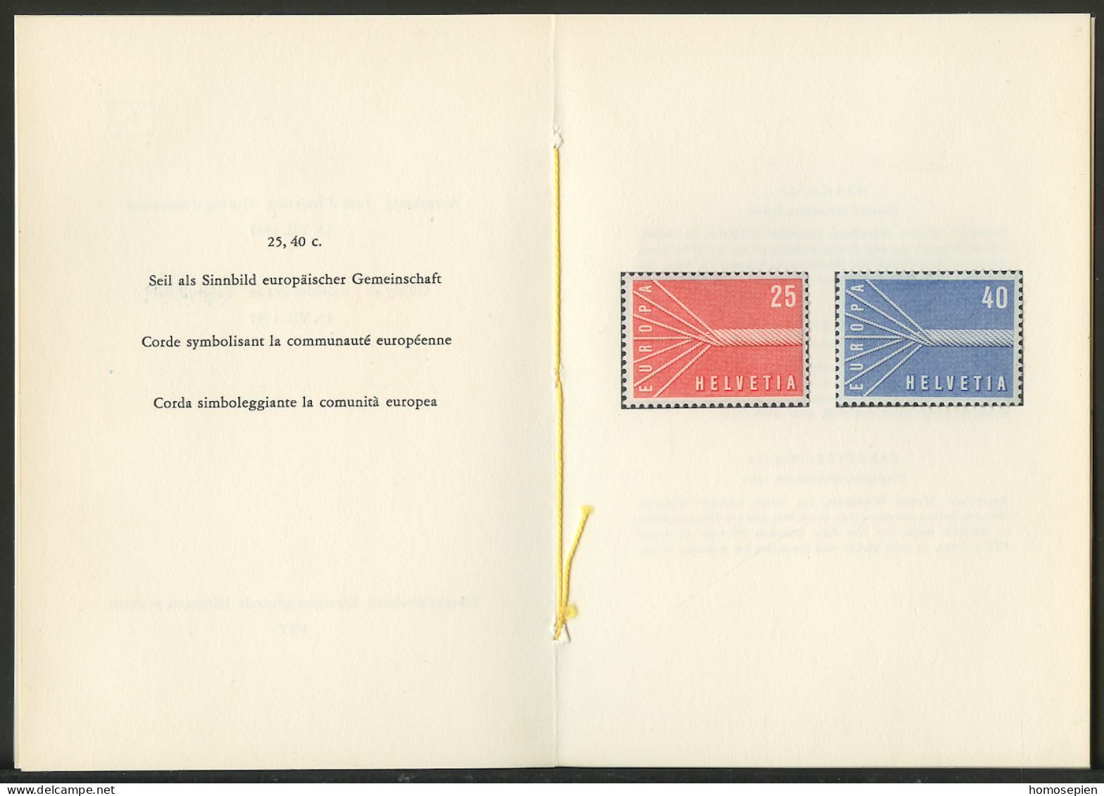 Europa CEPT 1957 Suisse - Switzerland - Schweiz Livret Y&T N°595 à 596 - Michel N°646y à 647y *** - 1957
