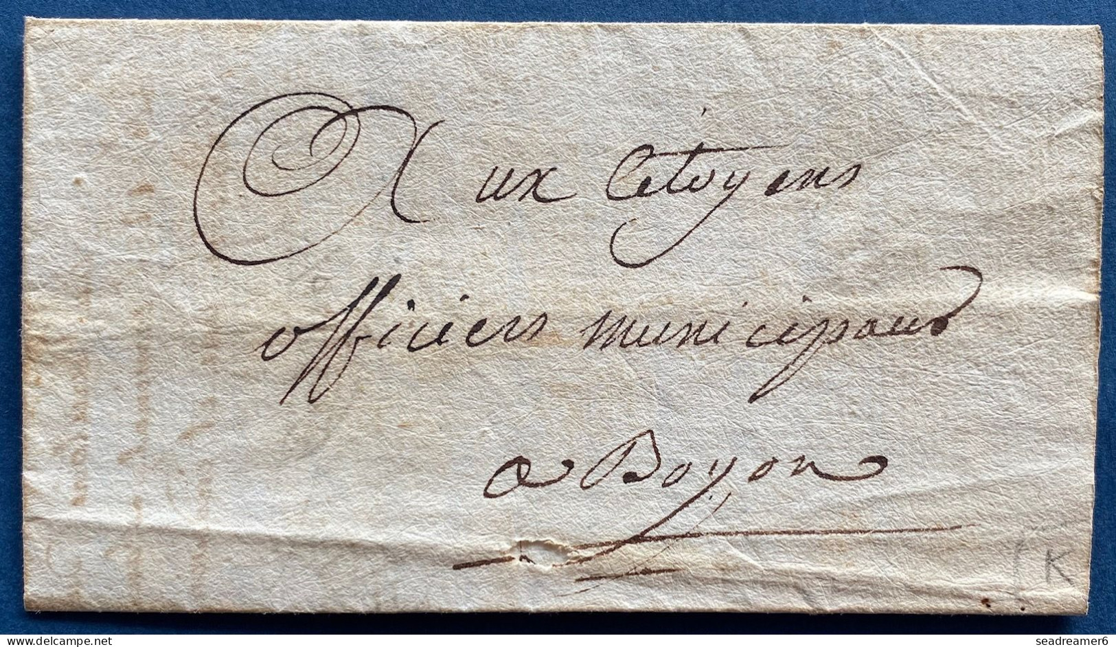 Armée D'Italie Lettre Avril 1794 Ordre De Réquisition De Mulets Au Maire De BOUYON Pour Le General Des Equipages à NICE - ....-1700: Vorläufer