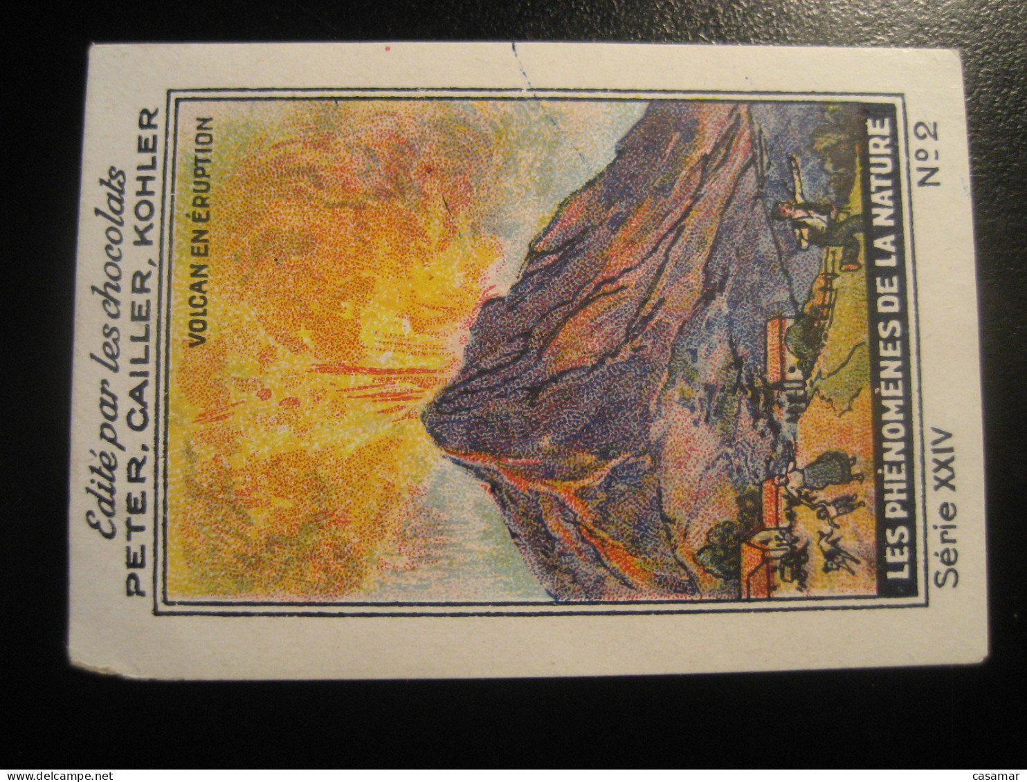VOLCAN Volcano Geology Geologie Peter Cailler Kohler Nestle Chocolate Poster Stamp Vignette SWITZERLAND Cinderella Label - Volcans