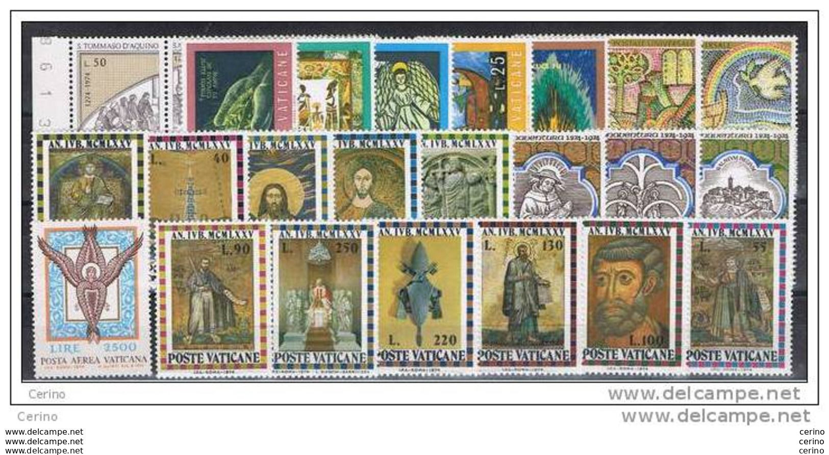 VATICANO  1974  ANNATA  CPL. -  25  VAL. N. -  SASS. 551/74 + PA. 59 - Annate Complete