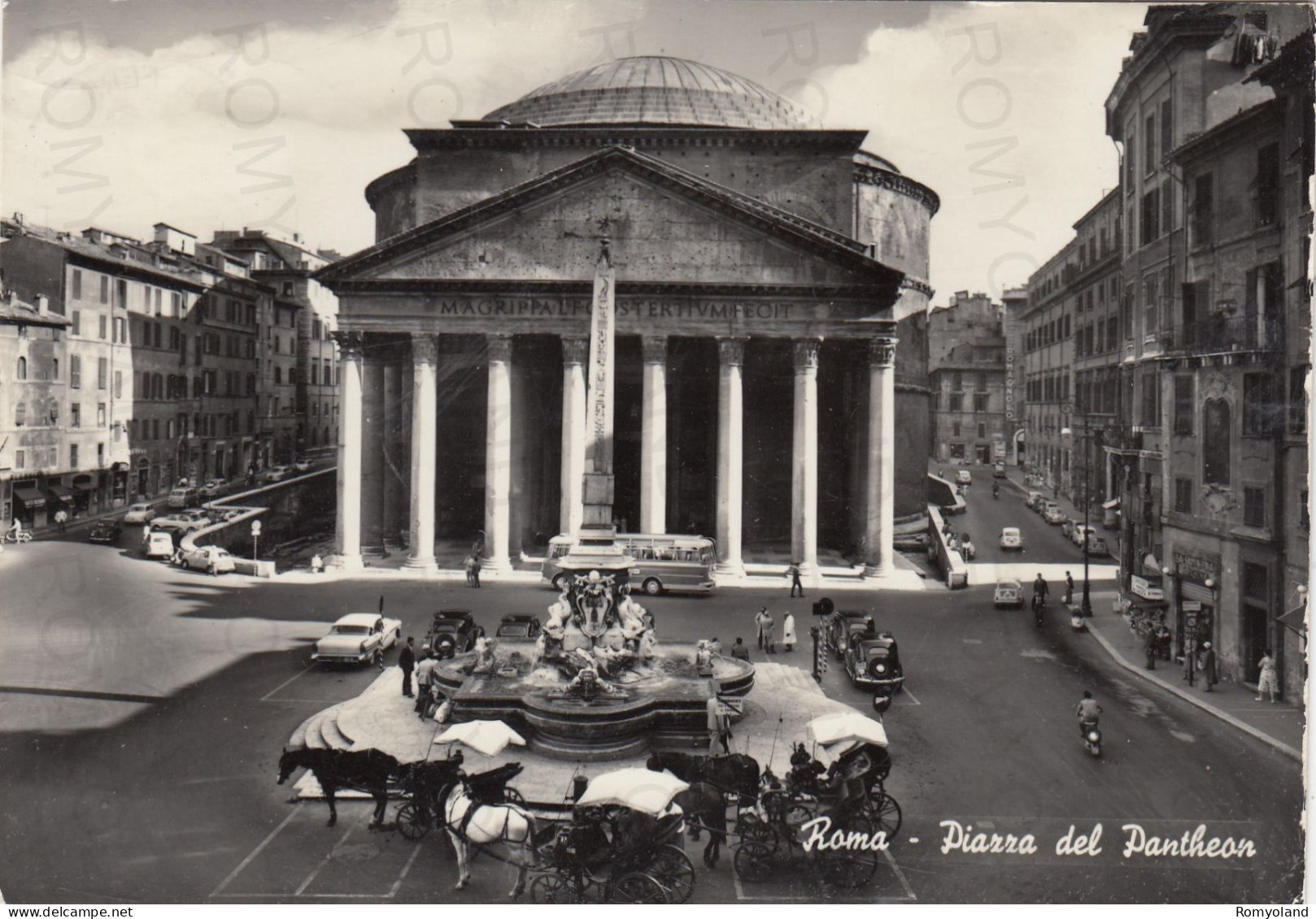 CARTOLINA  ROMA,LAZIO-PIAZZA DEL PANTHEON-STORIA,MEMORIA,CULTURA,RELIGIONE,IMPERO ROMANO,BELLA ITALIA,VIAGGIATA 1967 - Pantheon