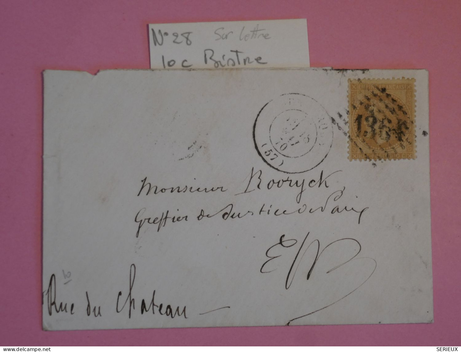 AU 21 FRANCE BELLE LETTRE  DEVANT  1870  NAPOLEON N° 28 +AFFRANC. INTERESSANT+ - 1863-1870 Napoléon III Lauré