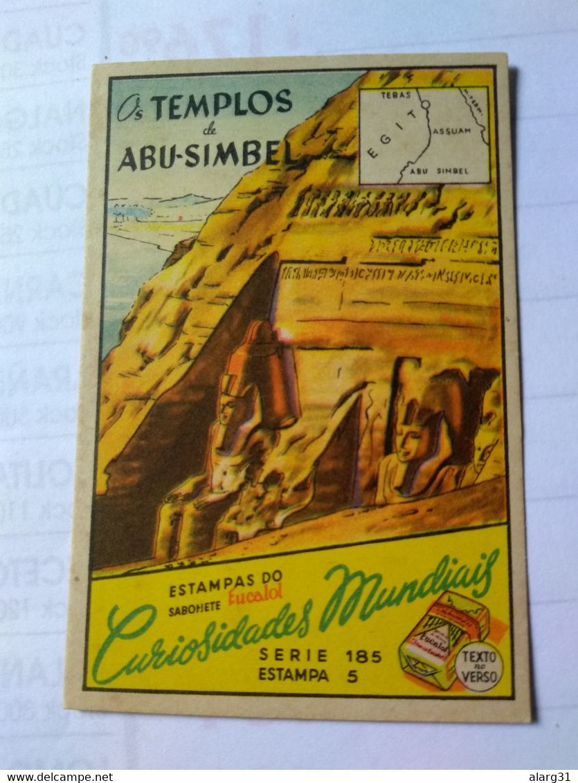 Eucalol SOAP Cromo No Postcard 6*9 Cmt.egypt.abu-simbel World Curiosities Series.better .2 Diff Pieces Order - Temples D'Abou Simbel