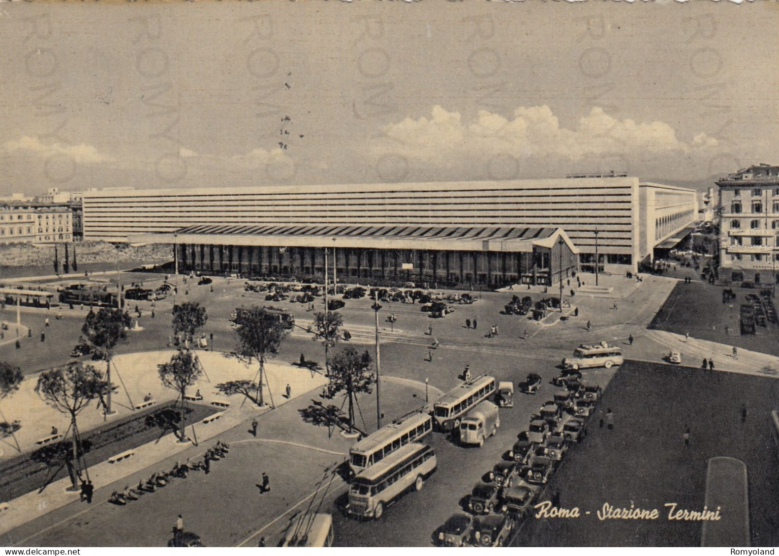 CARTOLINA  ROMA,LAZIO-STAZIONE TERMINI-STORIA,MEMORIA,CULTURA,RELIGIONE,IMPERO ROMANO,BELLA ITALIA,VIAGGIATA 1951 - Stazione Termini