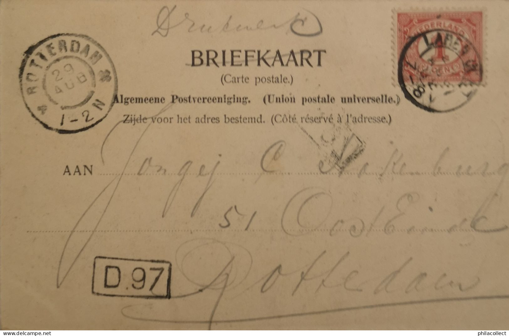 Laren (NH) Gemeentehuis 1902 Met KR Stempel / Vivat - Laren (NH)