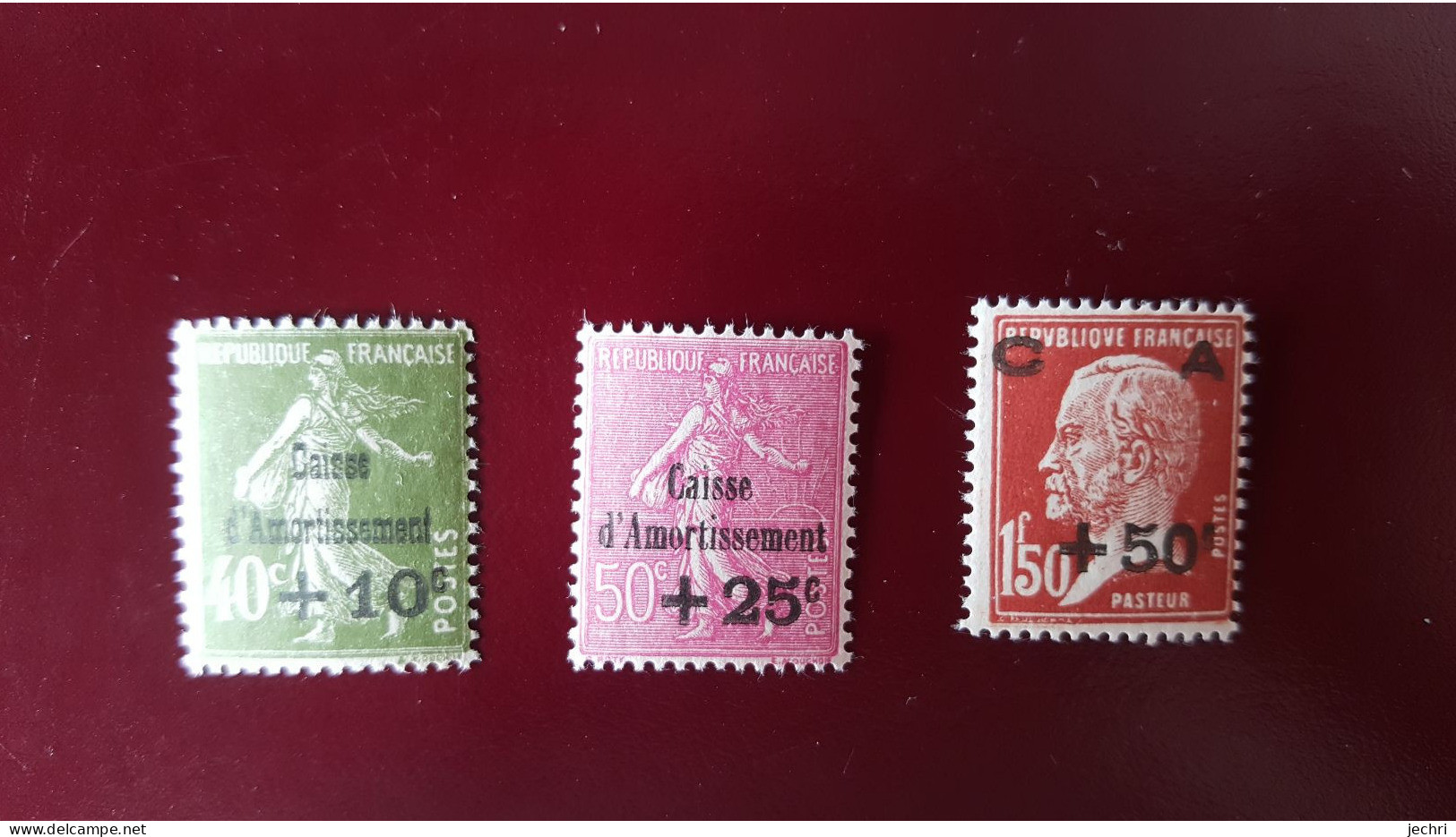 3 Timbres Yvert Et Tellier Numero  253/55 **    Caisse D'amortissement  , Cote 275 Euros - Neufs