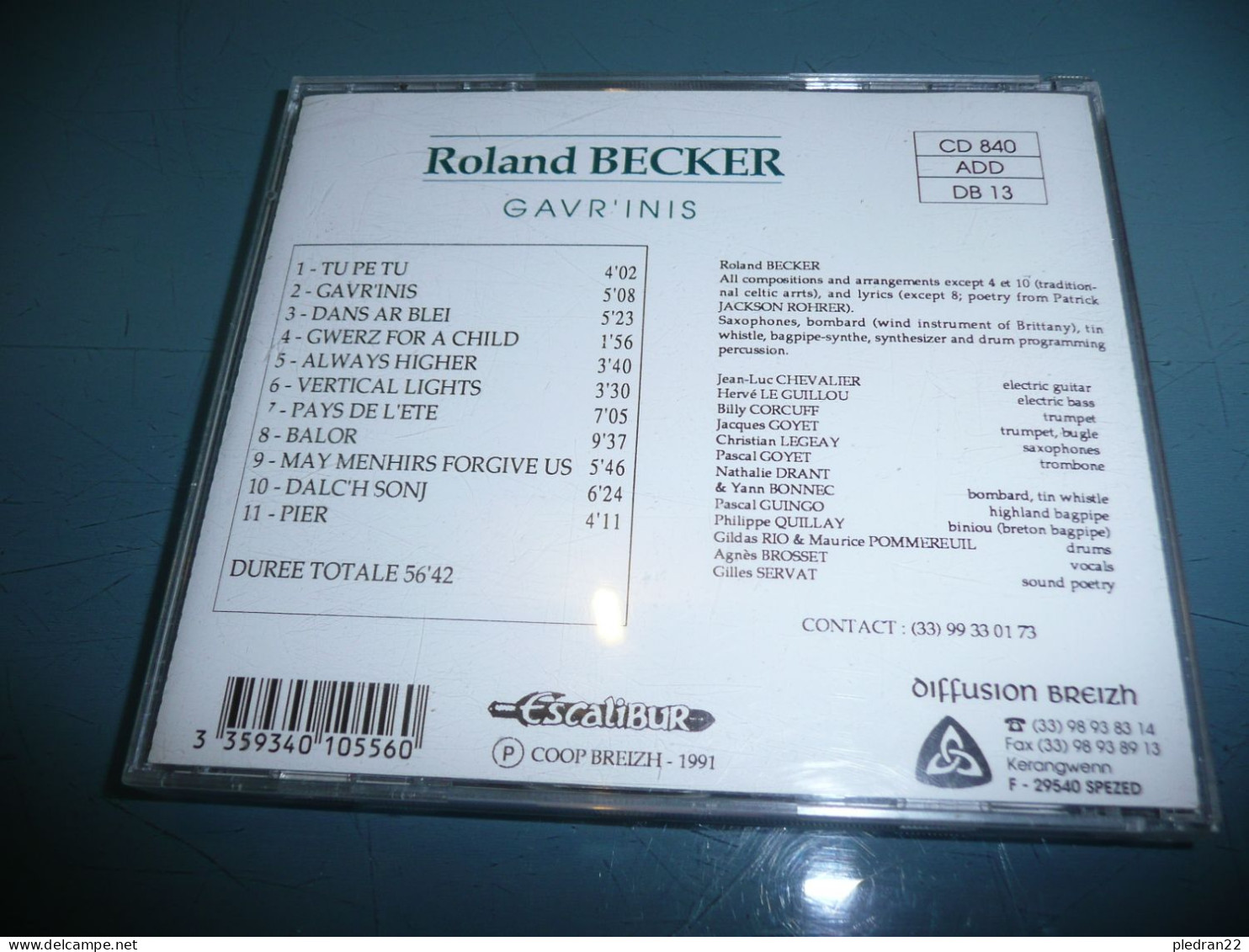 ROLAND BECKER GAVR'INIS CD ESCALIBUR 1991 - World Music