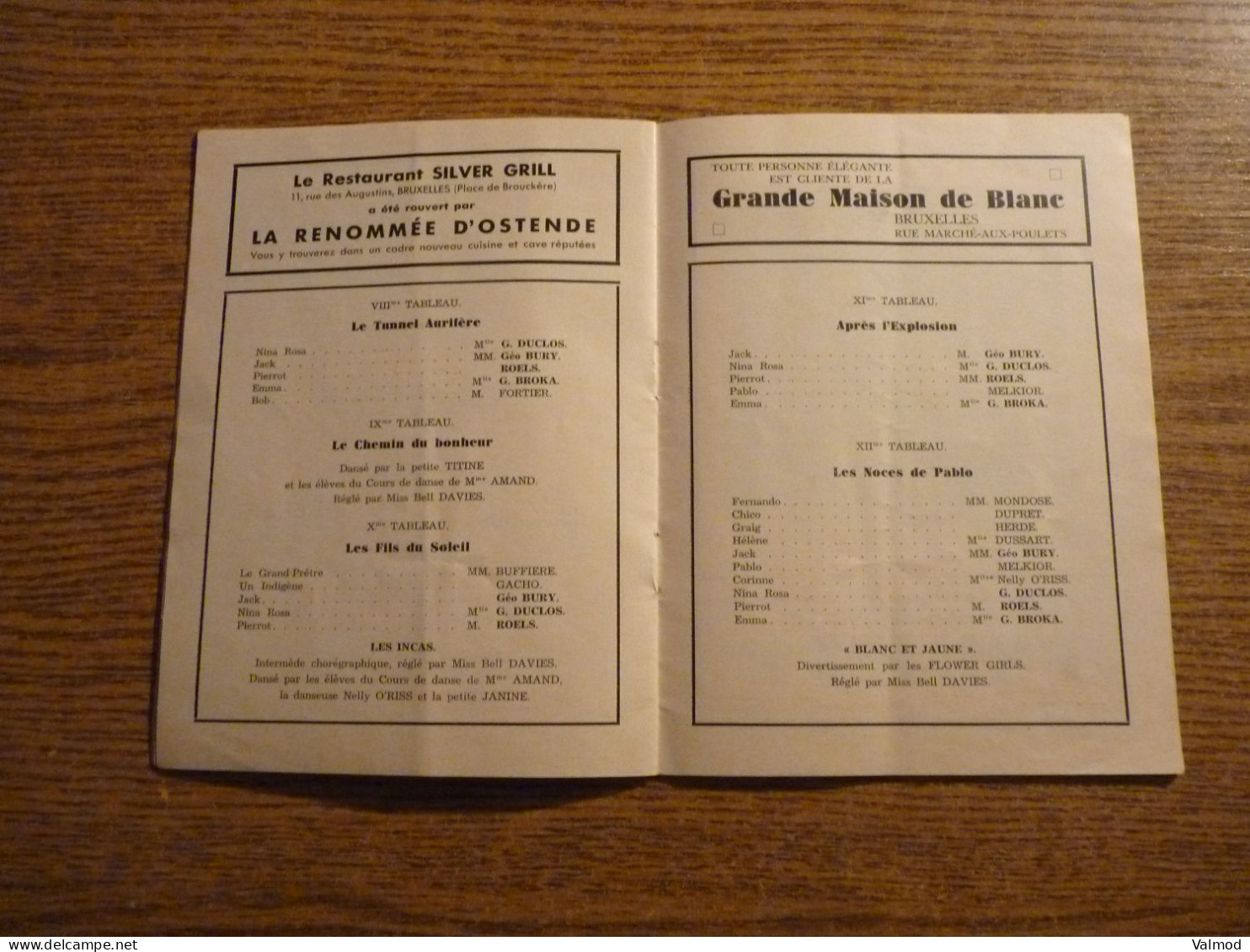 Programme Alhambra - Nina Rosa Opérette - Saison d'Hiver 1932-33 - Voir Photos - Format plié 13,5 cmx18 cm env.