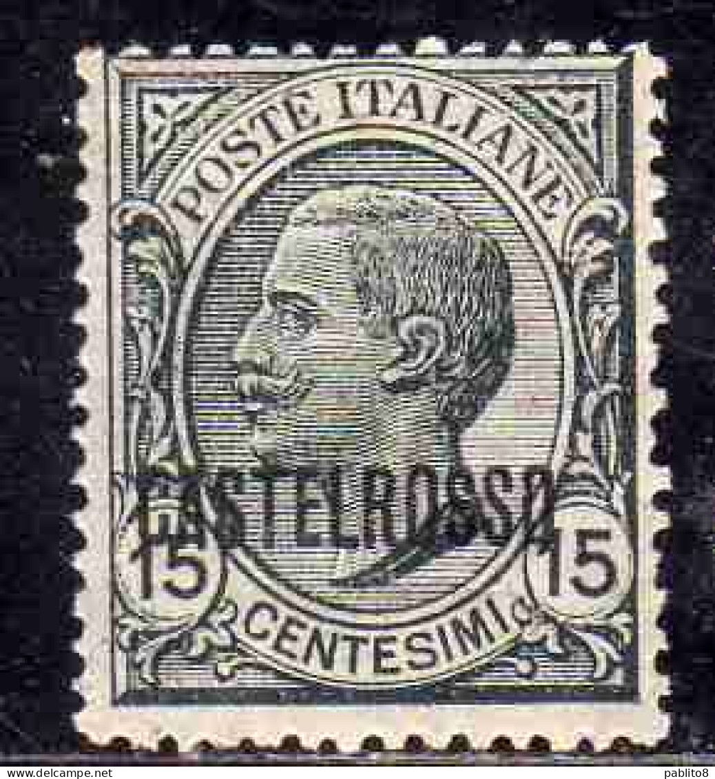 COLONIE ITALIANE CASTELROSSO 1922 SOPRASTAMPATO D'ITALIA ITALY OVERPRINTED 15c MNH - Castelrosso