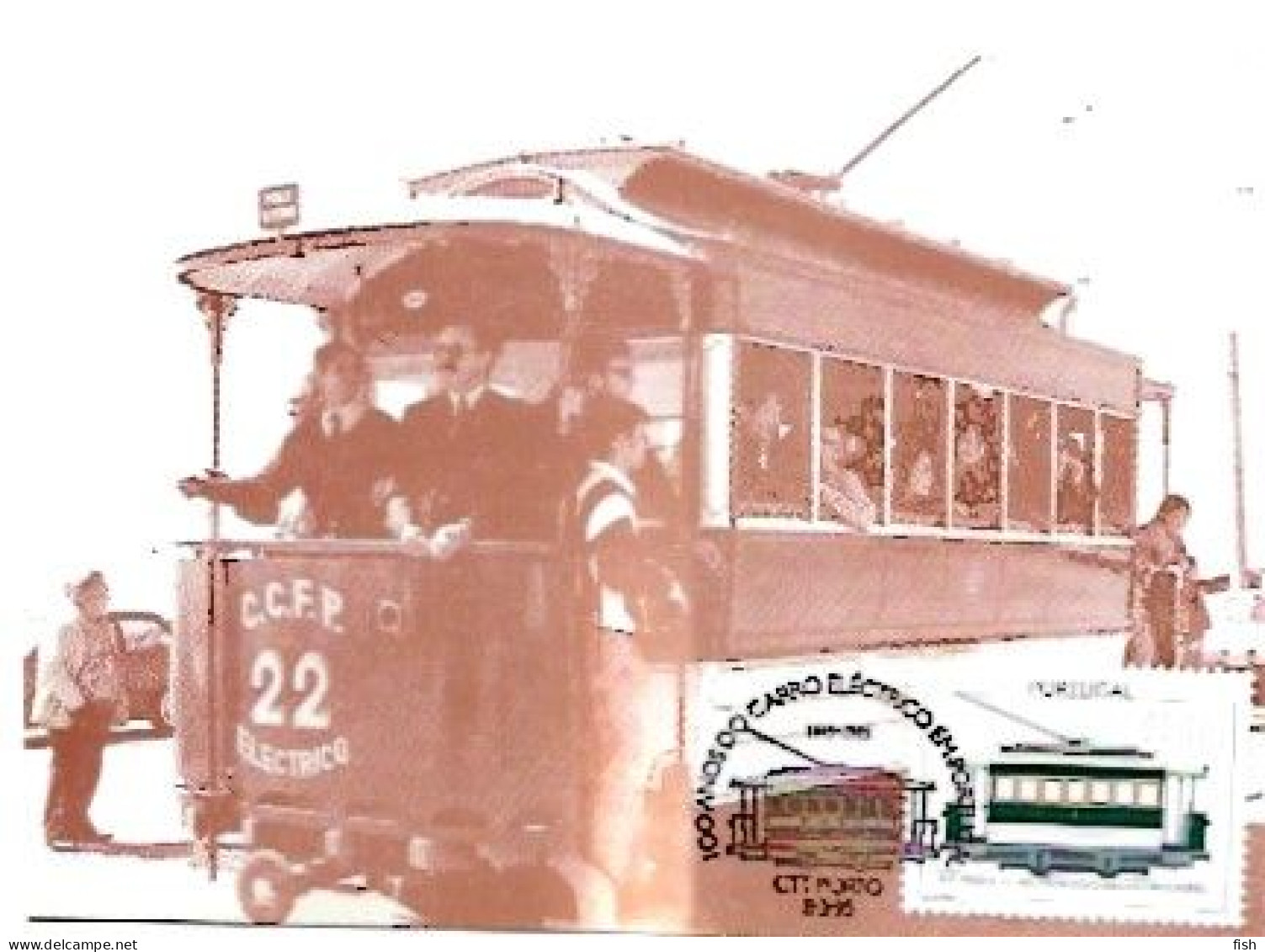 Portugal & Maximum Card, 100 Years Of The Electric Car In Portugal, Tram 22, Linha Boavista Foz, Porto 1995 (78887) - Inauguraciones