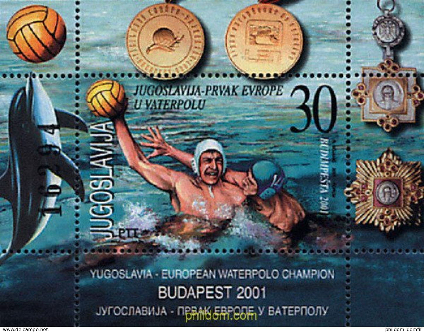 86525 MNH YUGOSLAVIA 2001 YUGOSLAVIA CAMPEONA DEL EUROPEO DE WATERPOLO - Wasserball