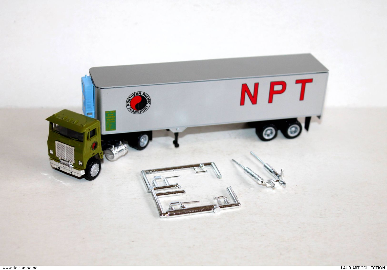 CAMION POIDS LOURD 1/87 NPT NORTHERN PACIFIC TRANSPORT, TRACTEUR + SEMI REMORQUE - AUTOMOBILE MINIATURE (1712.17) - Scale 1:87